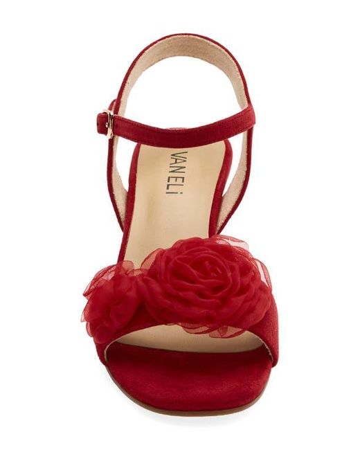Vaneli Red Lapis Rosette Sandal