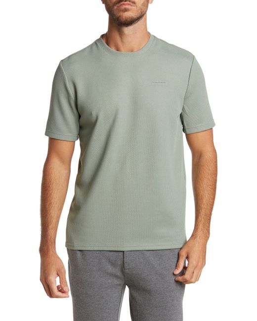 Tahari Multicolor Piqué Texture Perforated T-shirt In Light Sage At Nordstrom Rack for men