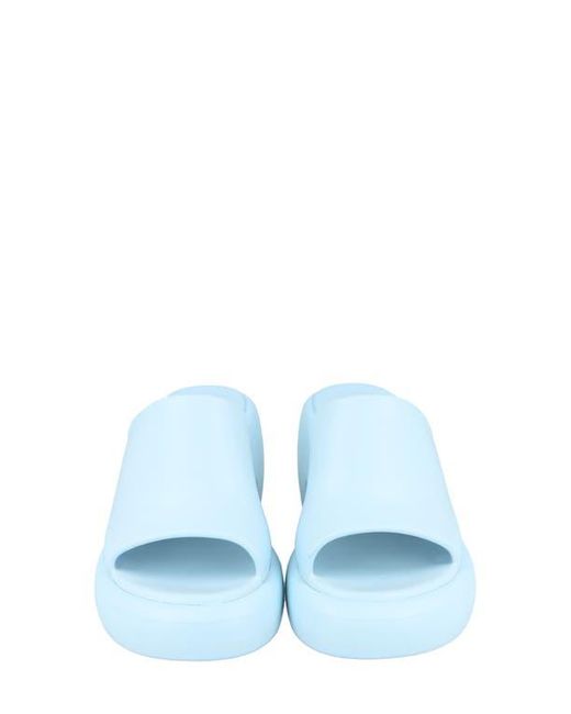 Ferragamo Blue Platform Slide Sandal