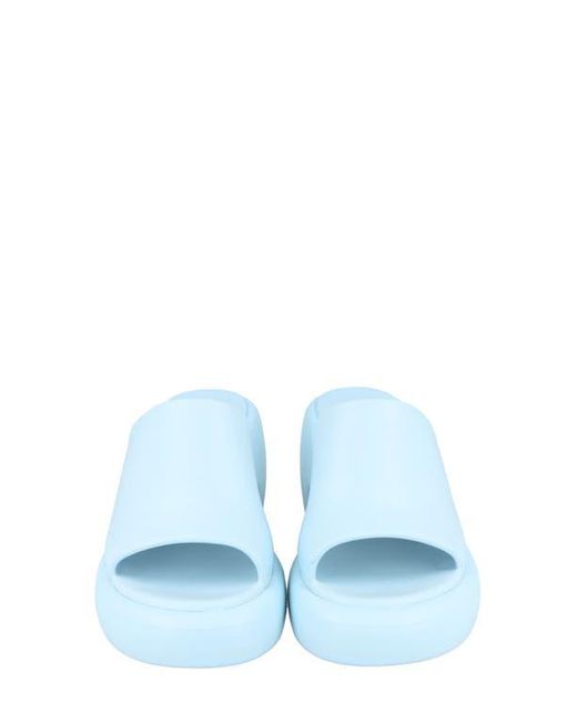 Ferragamo Blue Platform Slide Sandal