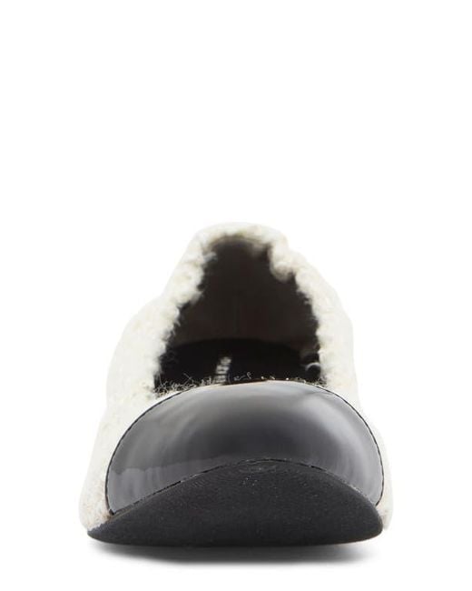 Stuart Weitzman White Gabby Foldable Ballet Flat