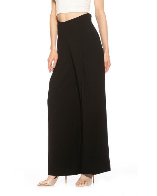 Alexia Admor Black Elia High Waist Pleat Wide Leg Pants