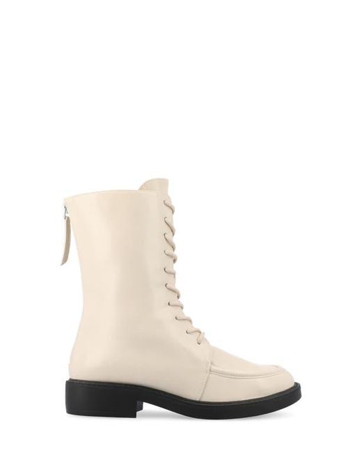 Journee Collection White Nikks Combat Boot