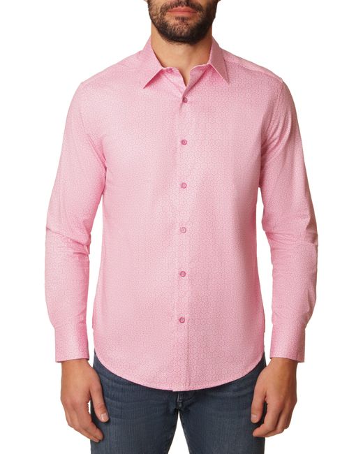 Robert Graham Pink Westley Long Sleeve Cotton Shirt for men