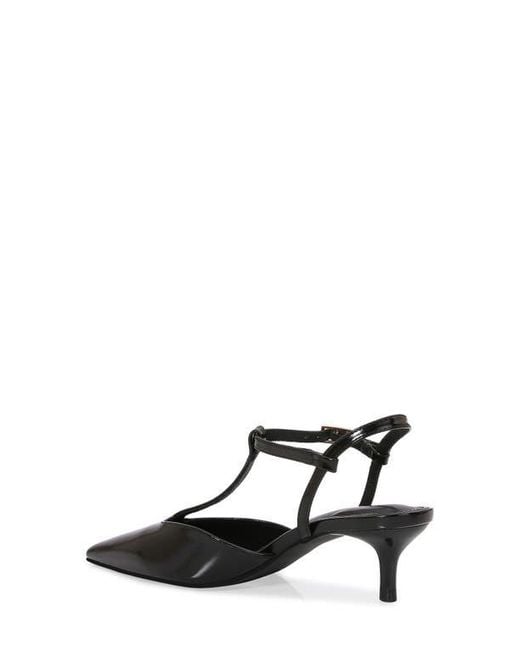 BERNESS Black T-Strap Kitten Heel Pump