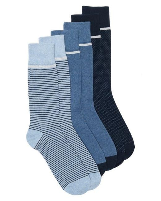 Ted Baker Blue Assorted 3-Pack Crew Socks for men