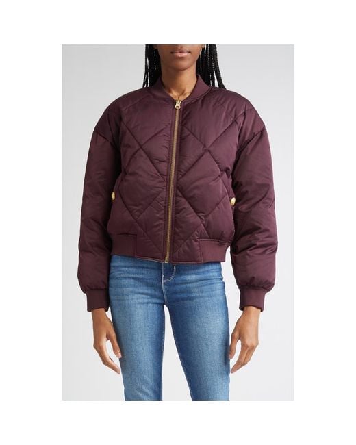 L'Agence Red Violeta Reversible Bomber Jacket