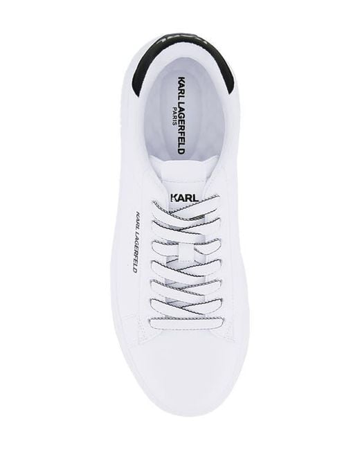 Karl Lagerfeld White Plain Toe Sneaker for men