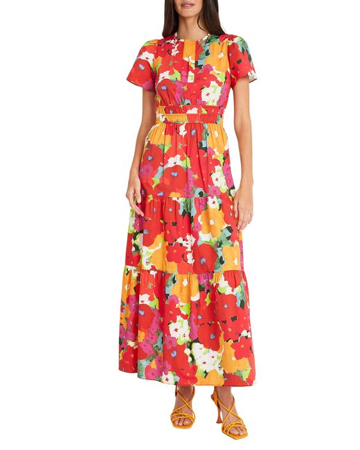 Maggy London Floral Tiered Maxi Dress