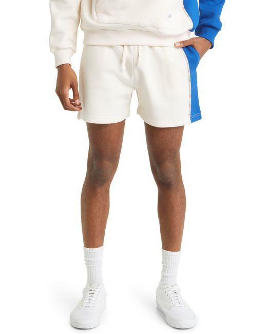 Native Youth White Colorblock Cotton Blend Shorts for men