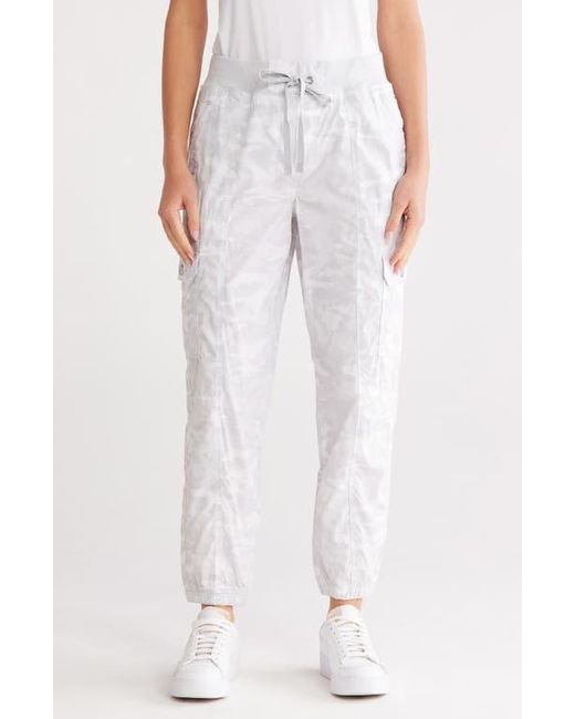 DKNY Blue Ribbed Drawstring Waist Cargo Joggers