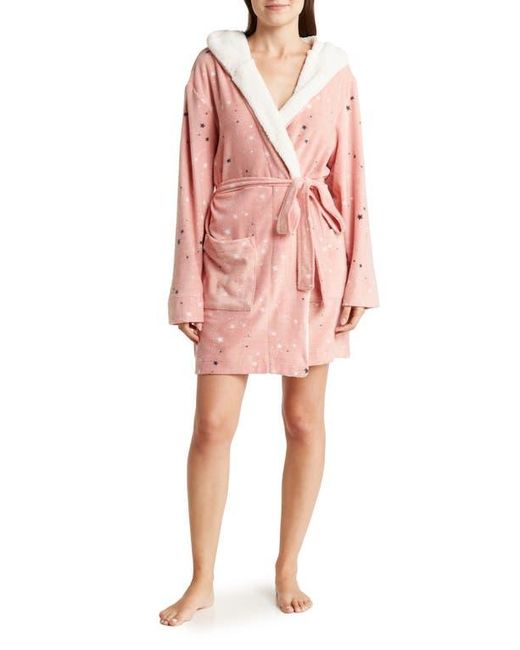 Honeydew Intimates Pink Hibernate Faux Shearling Lined Hooded Plaid Robe