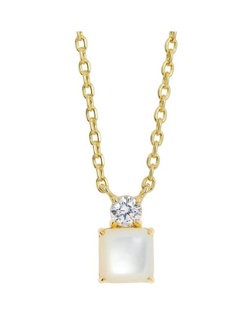 SAVVY CIE JEWELS Metallic Cubic Zirconia Birthstone Pendant Necklace