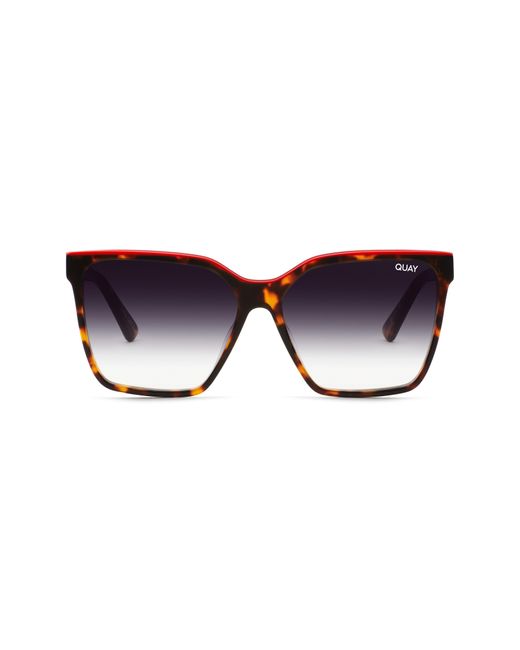 Quay Blue Level Up 55mm Square Sunglasses