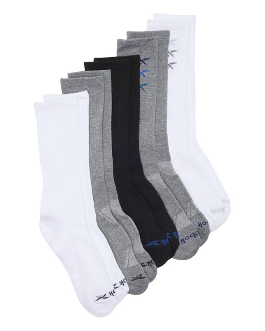 Reebok Gray 5-pack Terry Crew Socks for men