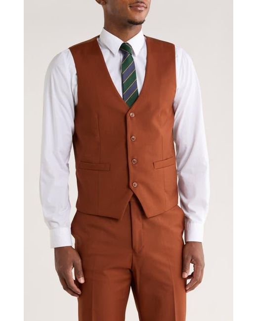 ZEGARIE Brown Solid 3-Piece Suit for men