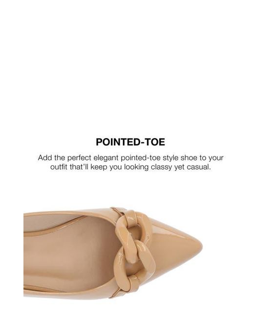 Journee Collection Natural Clareene Pointed Toe Flat