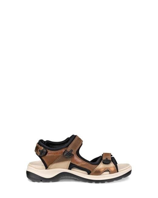 Ecco White Yucatan Patchwork Sandal