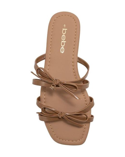 Bebe Brown Bow Strappy Sandal