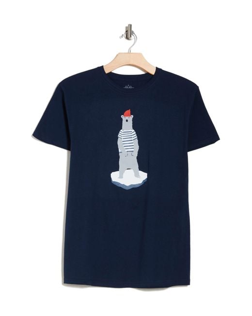 Altru Blue Polar Bear On Ice Graphic T-shirt for men