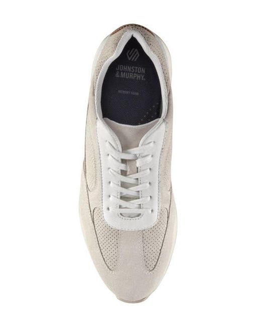 Johnston & Murphy White Chase Perforated Sneaker for men