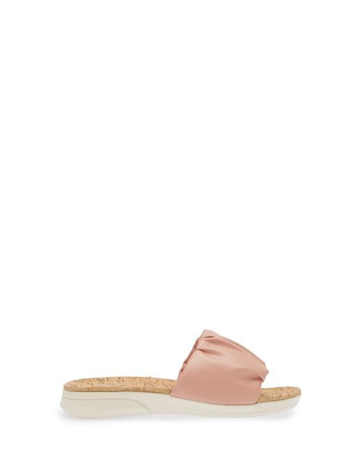 Taryn Rose Pink Pleated Slide Sandal