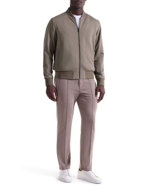 Bugatchi Brown Soft Touch Knit Reversible Bomber Jacket for men