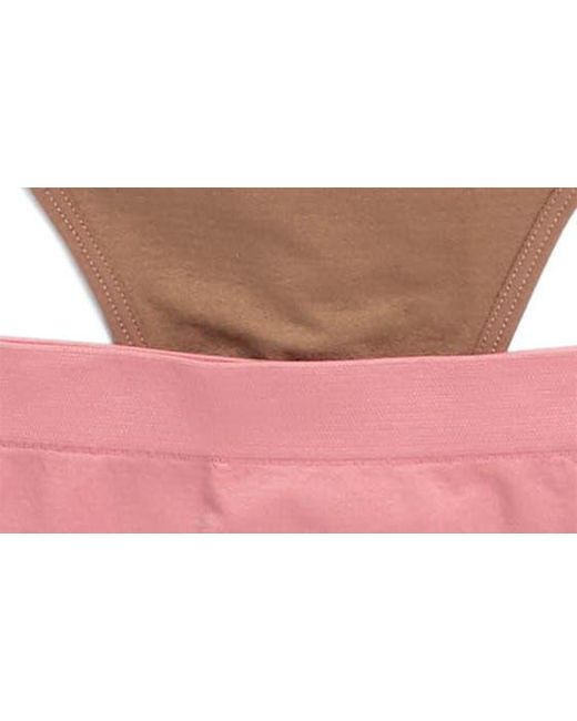 Memoi Pink 5-pack Assorted Seamless Thongs