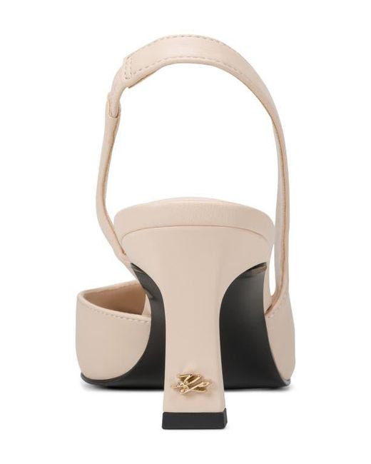 Karl Lagerfeld Natural Sheenz Pointed Toe Slingback Pump
