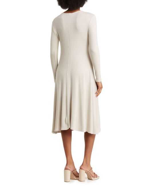 Go Couture Natural Go Modest Long Sleeve Flare Dress