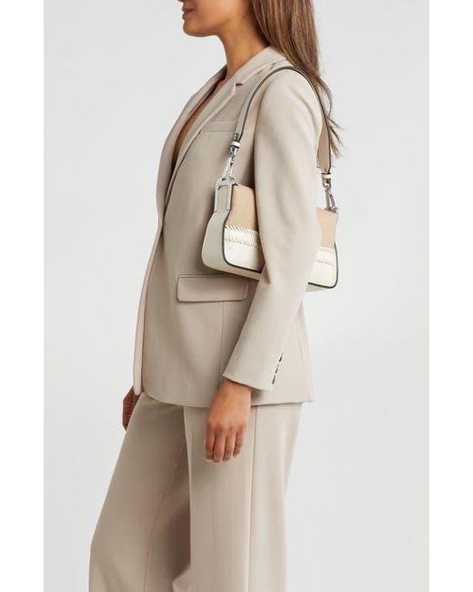 Calvin Klein Natural Fay Whipstich Canvas Shoulder Bag