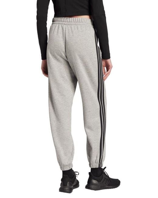 Adidas Black 3-Stripes Fleece Sweatpants