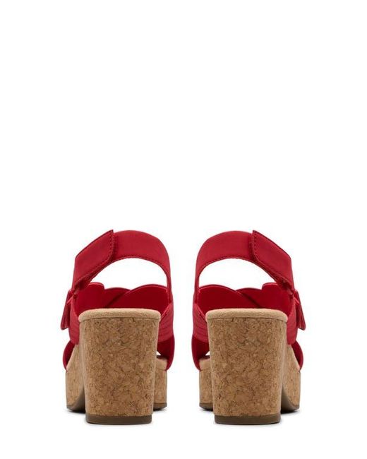 Clarks Red Nerisa Slingback Platform Sandal