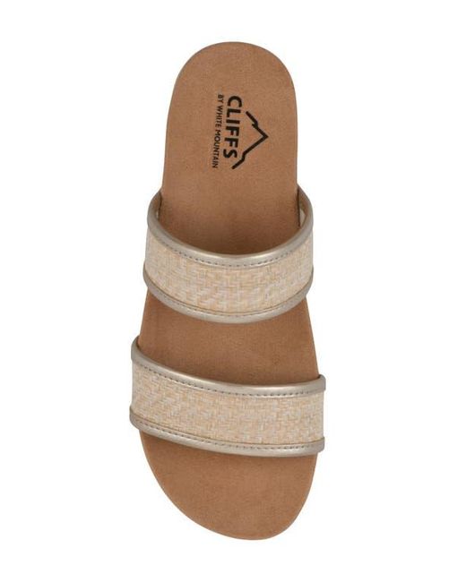 White Mountain Brown Tropical Slide Sandal