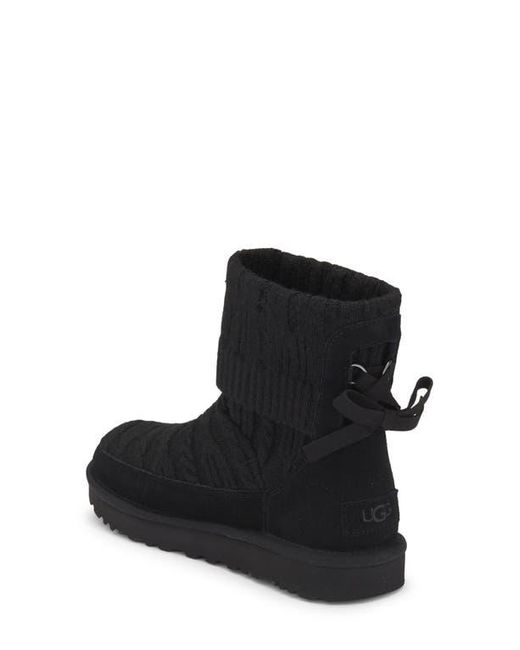 Ugg Black Classic Mini Cable Knit Bootie