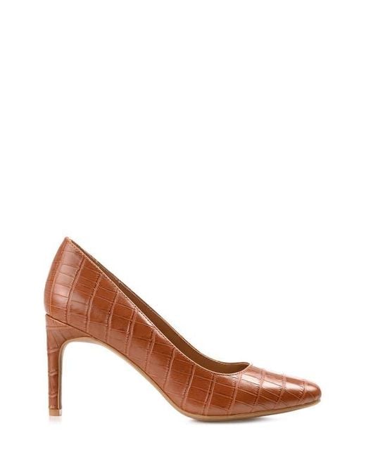 Journee Collection Brown Monalee Pump