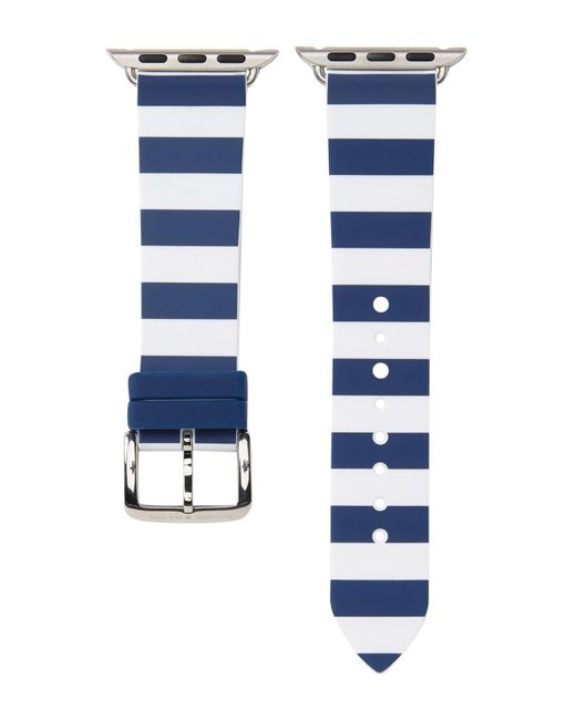 Kate Spade Blue Navy & White Striped Silicone Apple Watch® Strap
