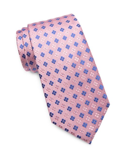 Duchamp Pink Medallion Silk Tie for men