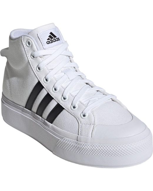 Adidas White Bravado 2.0 Platform Mid Skate Sneaker