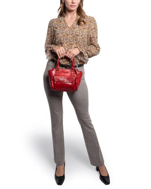 Old Trend Red Leather Mini Satchel Crossbody Bag