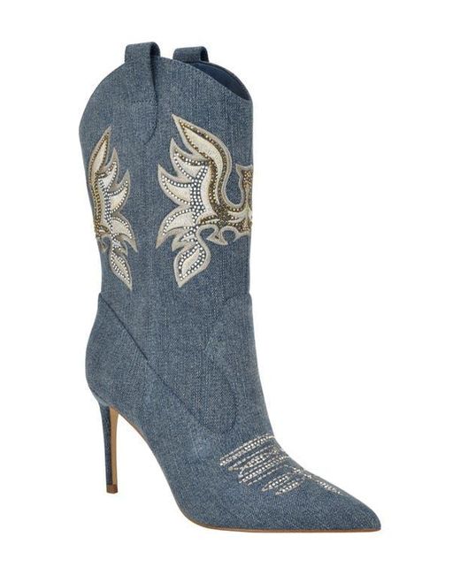Guess Blue Rasima Pointy Toe Western Boot