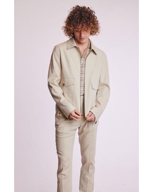 Paisley & Gray Natural Milo Slim Fit Linen Blend Bomber Jacket for men