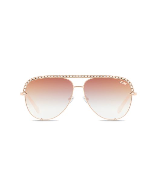 Quay Pink Mini High Key Bling 51mm Gradient Aviator Sunglasses