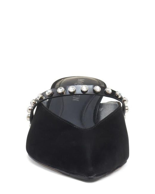 McQueen Black Stud Pointed Toe Mary Jane Mule