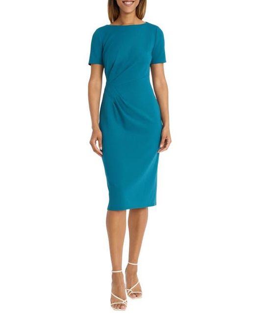Maggy London Blue Zigzag Knit Sheath Dress