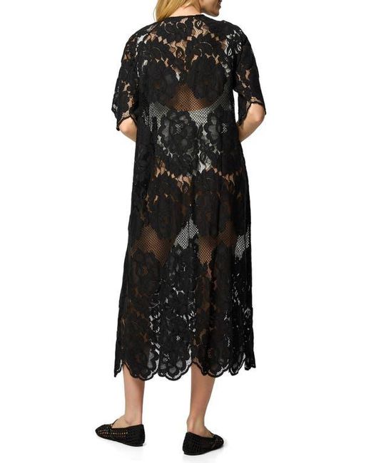 chinese dress ladies SPLIT HEM LACE UP KAFTAN LUXE BLACK  CAMILLA