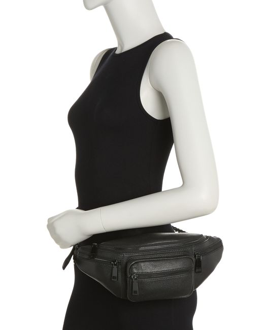 Rebecca Minkoff Black Leather Zip Belt Bag