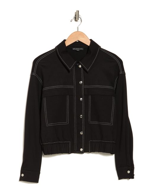Adrianna Papell Crop Utility Jacket in Black | Lyst