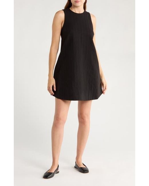 rosalind sleeveless cotton & linen trapeze dress Rag & Bone Rosalind Black Cotton Linen Trapeze Dress XS Pockets Mini Swing