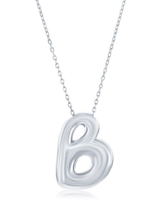 Simona White Bubble Initial Pendant Necklace